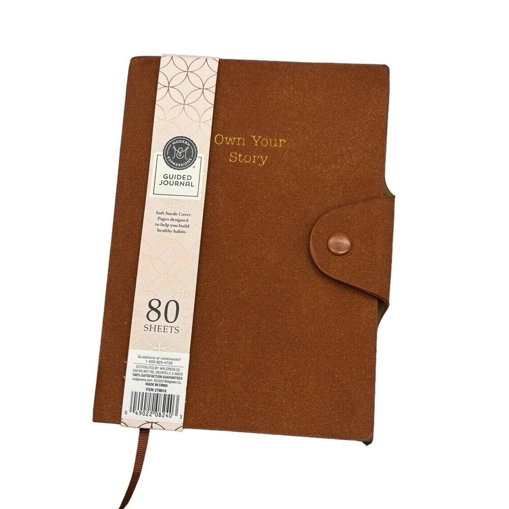Modern Expressions Guided Journal Our Own Story Book Brown Suede Cover Gratitude
